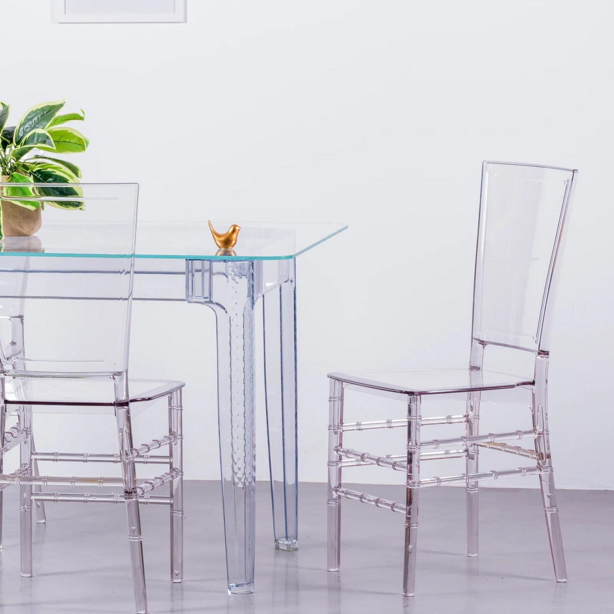 ESSZIMMERMÖBEL-SET Transparent Kunststoff Transparent - Transparent, Kunststoff - Nest Dream