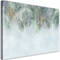 WANDBILD palmenblätter - Türkis, Textil (60/40cm) - Feeby