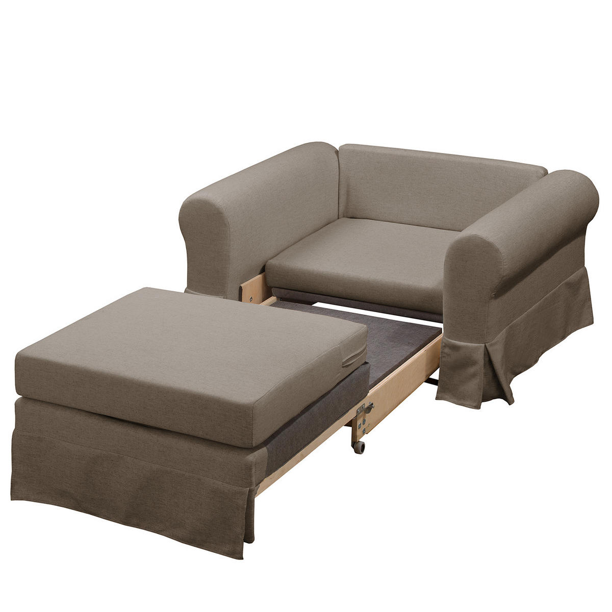 SCHLAFSESSEL mit Husse - Taupe, Textil (125/90/90cm) - home24