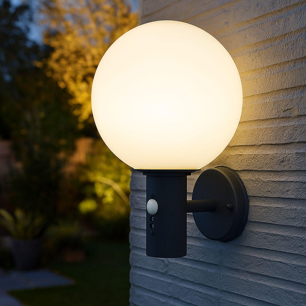 LED WANDLEUCHTE Edelstahl Anthrazit - Anthrazit, Glas (25/25/37cm) - Globo Lighting