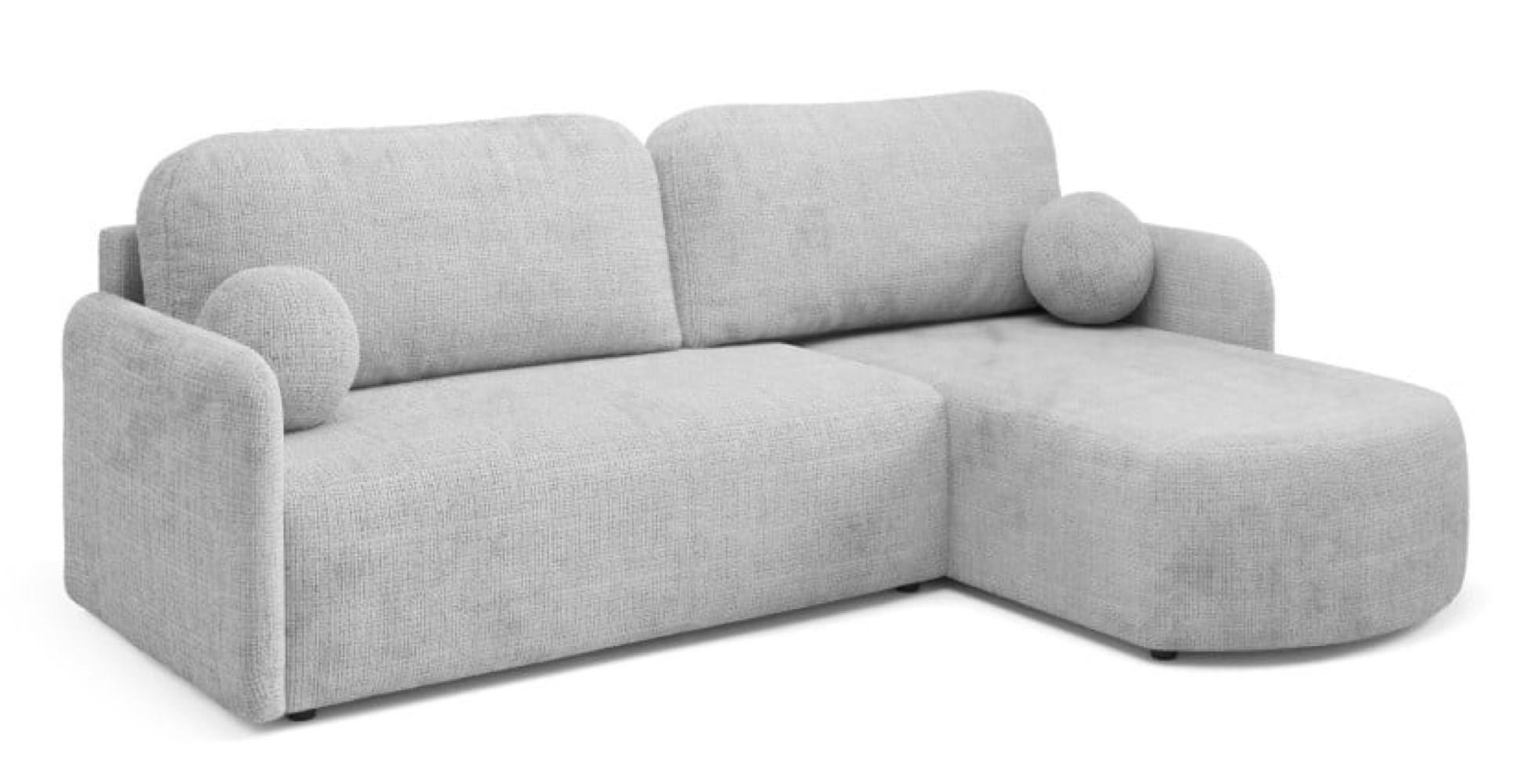 ECKSOFA Hellgrau BONO Mit Schlaffunktion Bezogen Mit Cremona Stoff - Grau, Textil (212/160cm) - Sepro Meble