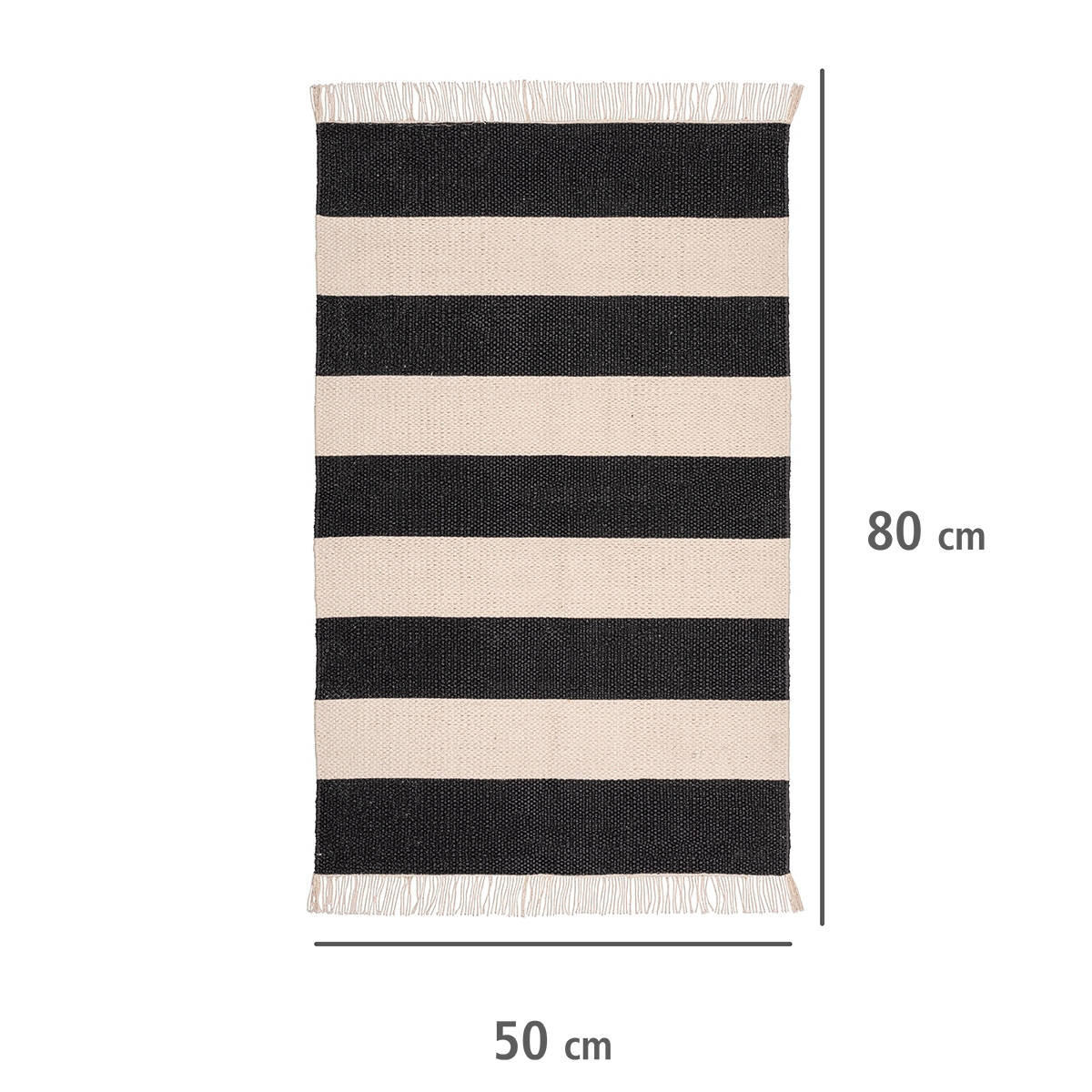 BADTEPPICH Kasi 50/80 cm - Schwarz, Naturmaterialien (50/80cm)