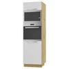 BACKOFEN-HOCHSCHRANK Kvantum D14/RU/60/207 Weiß Matt / Eiche Artisan Matt 60 / 59 / 207cm - Eiche Artisan/Weiß, Holz/Holzwerkstoff (60/207/59cm) - Feldmann-Wohnen