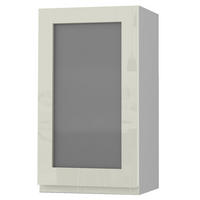 HÄNGESCHRANK Florence W2S/40 Grau / RAL 1013 perlweiß HG 40 / 32,5 / 72cm - Türanschlag rechts - Weiß Hochglanz/Grau, Holz/Holzwerkstoff (40/72/32.5cm) - Feldmann-Wohnen