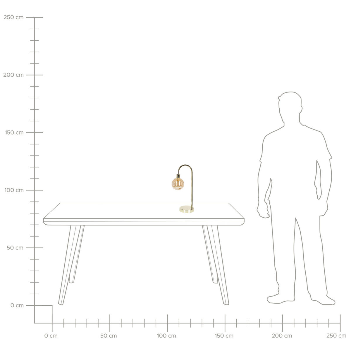 TISCHLAMPE Ramis 13/13/41 cm - Goldfarben, Metall (13/13/41cm) - Beliani