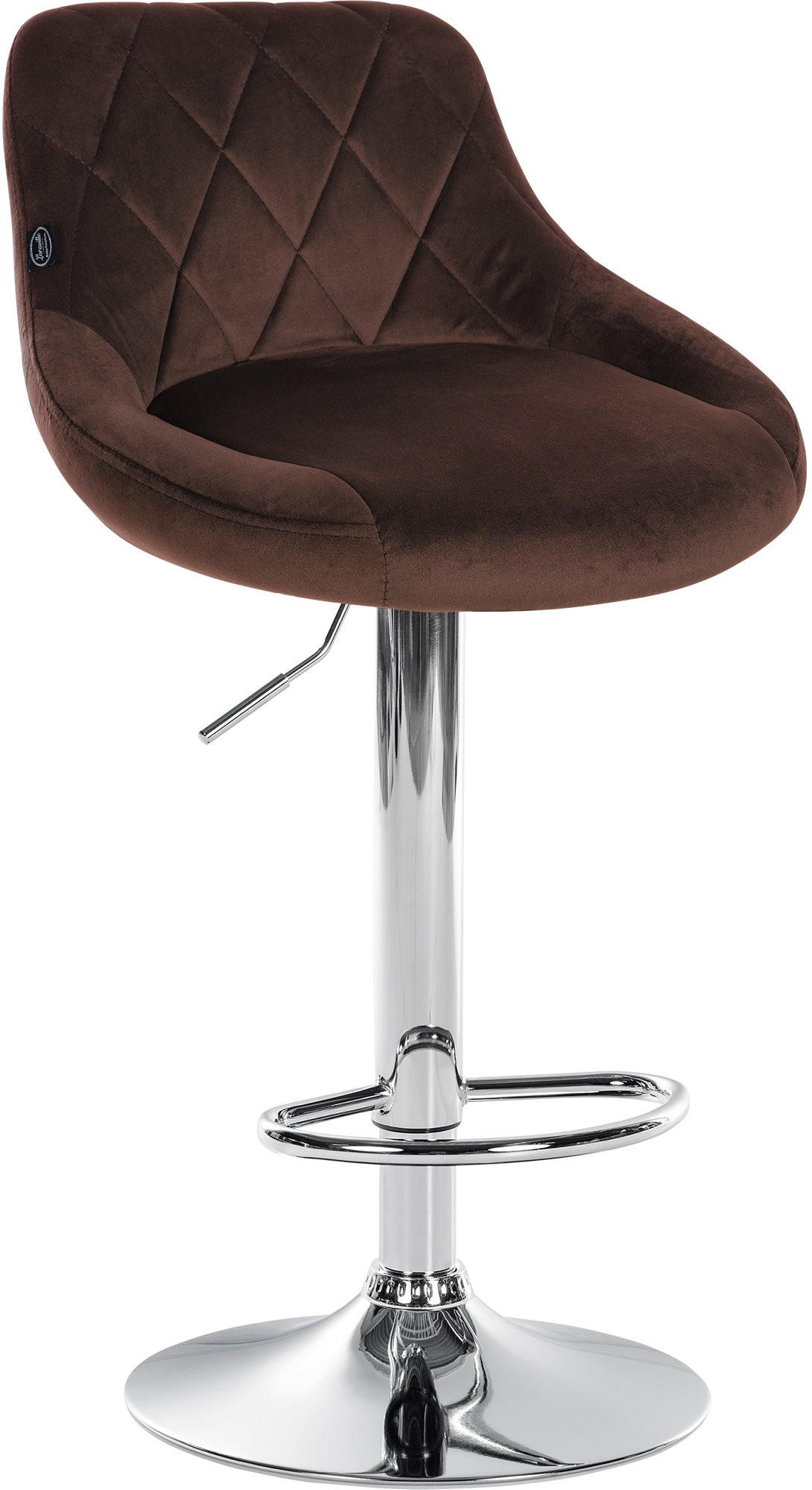 BARHOCKER 2er Set Samt braun - Chromfarben/Braun, Textil/Metall (46/83/49cm) - CLP