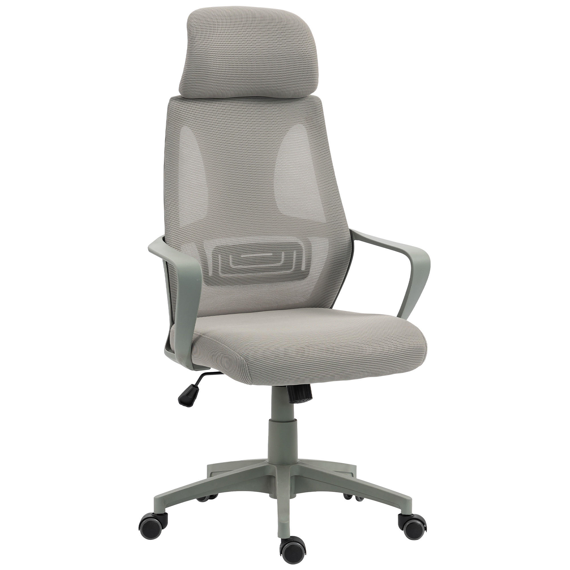 KONTORSSTOL i nätväv, grå - Grå, Textil/Plast (55/126/64cm) - Vinsetto