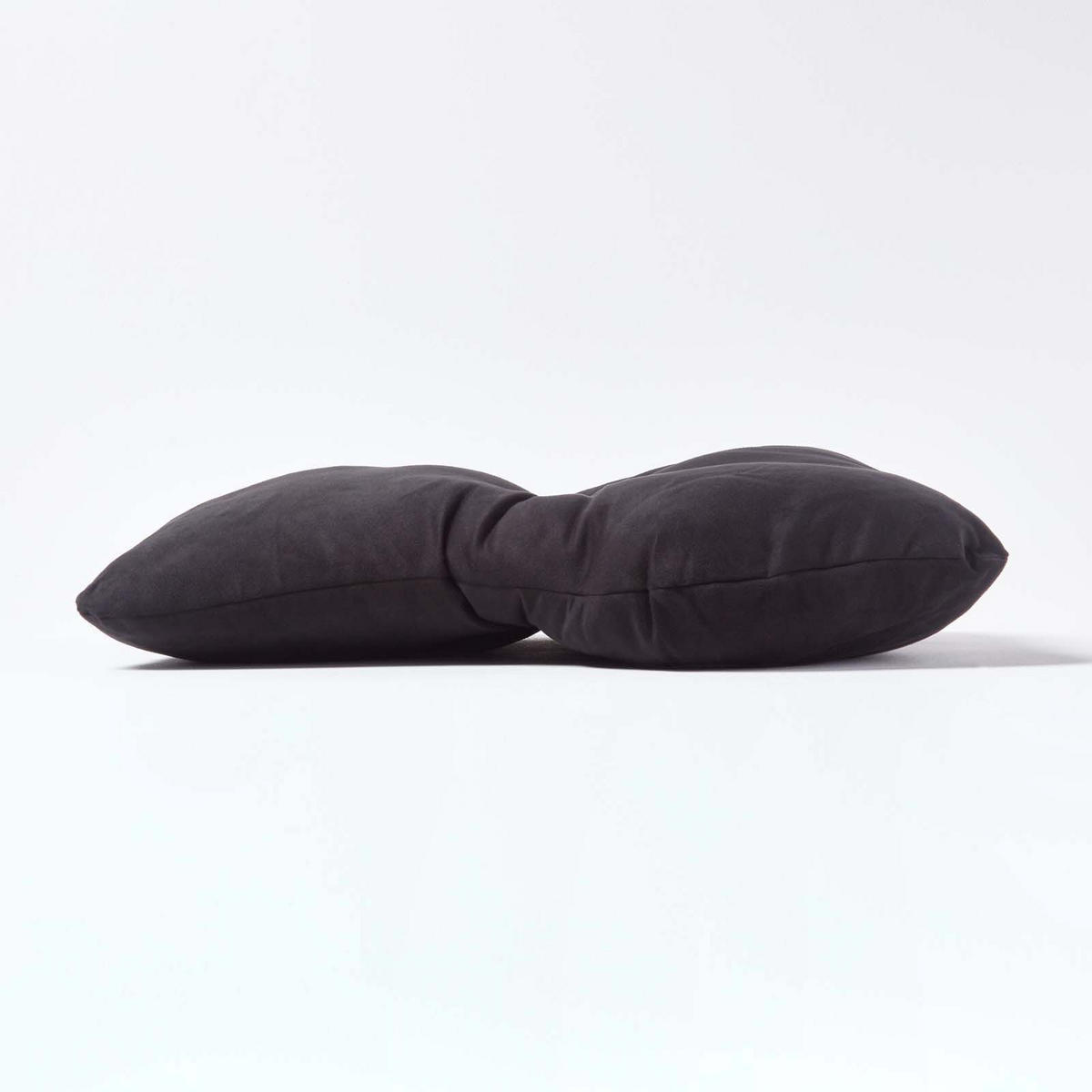RÜCKENKISSEN schwarz 68/58 cm – Stützkissen für Sessel, Velours - Schwarz, Textil (68/15cm) - Homescapes