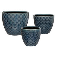 ÜBERTOPF Keramik dunkelblau 3er Set - Dunkelblau, Keramik (25/30/25cm) - Atmosphera Createur d´interieur