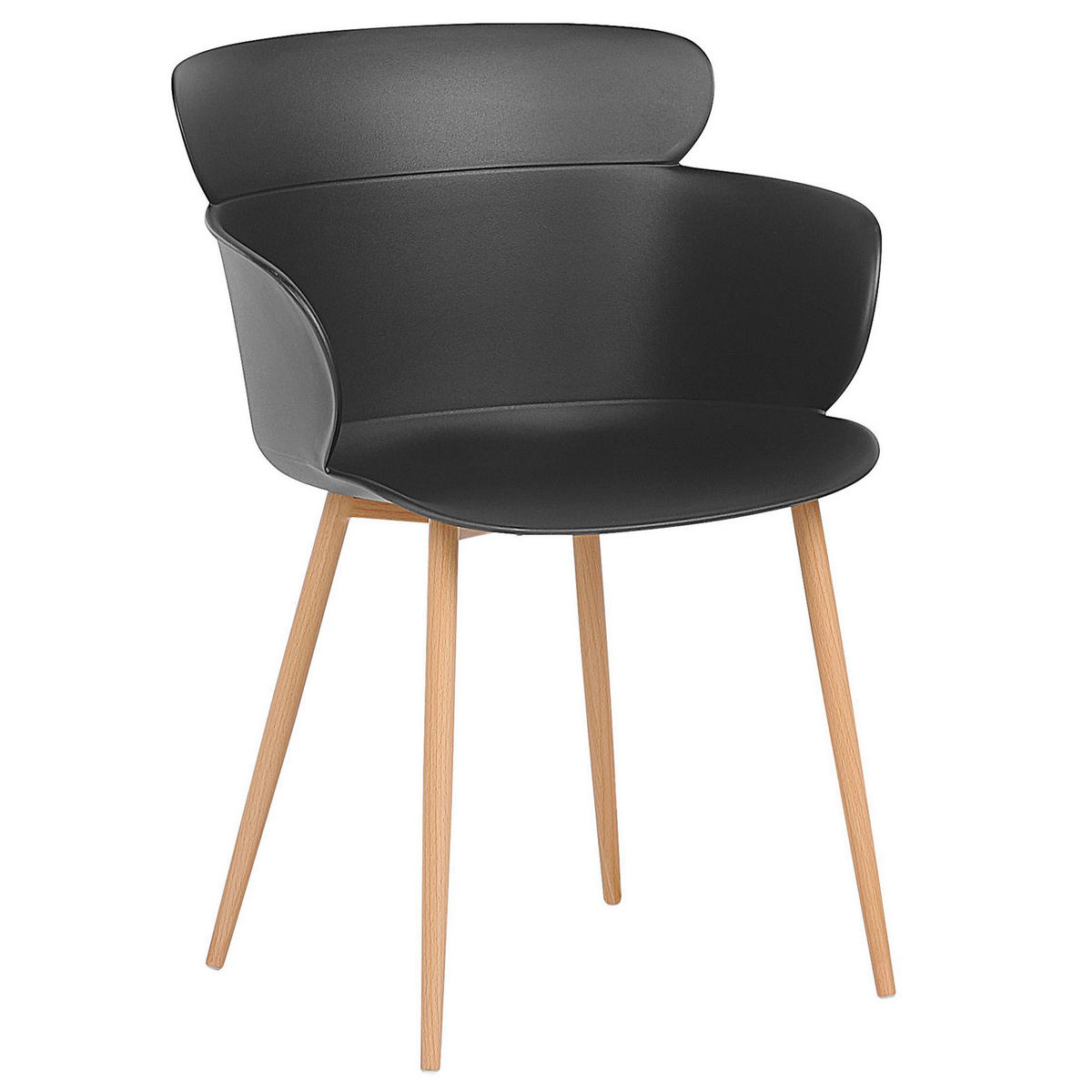 STUHL 2er-Set Kunststoff Schwarz Sumkley - Schwarz, Kunststoff/Metall (61/82/54cm) - Beliani