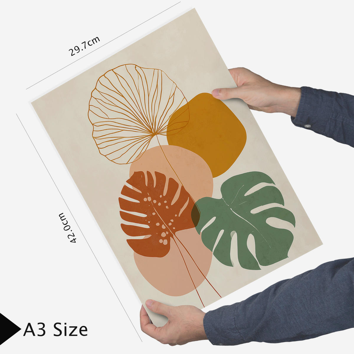 PLAKAT 6 dekorativních nástěnných desek. Plakaty s abstrakty. Moderní dekorace obývacího pokoje Fotografie Bílý rám velikosti A3 & A4 - bílá, papír (29.7/42/3cm) - Nacnic