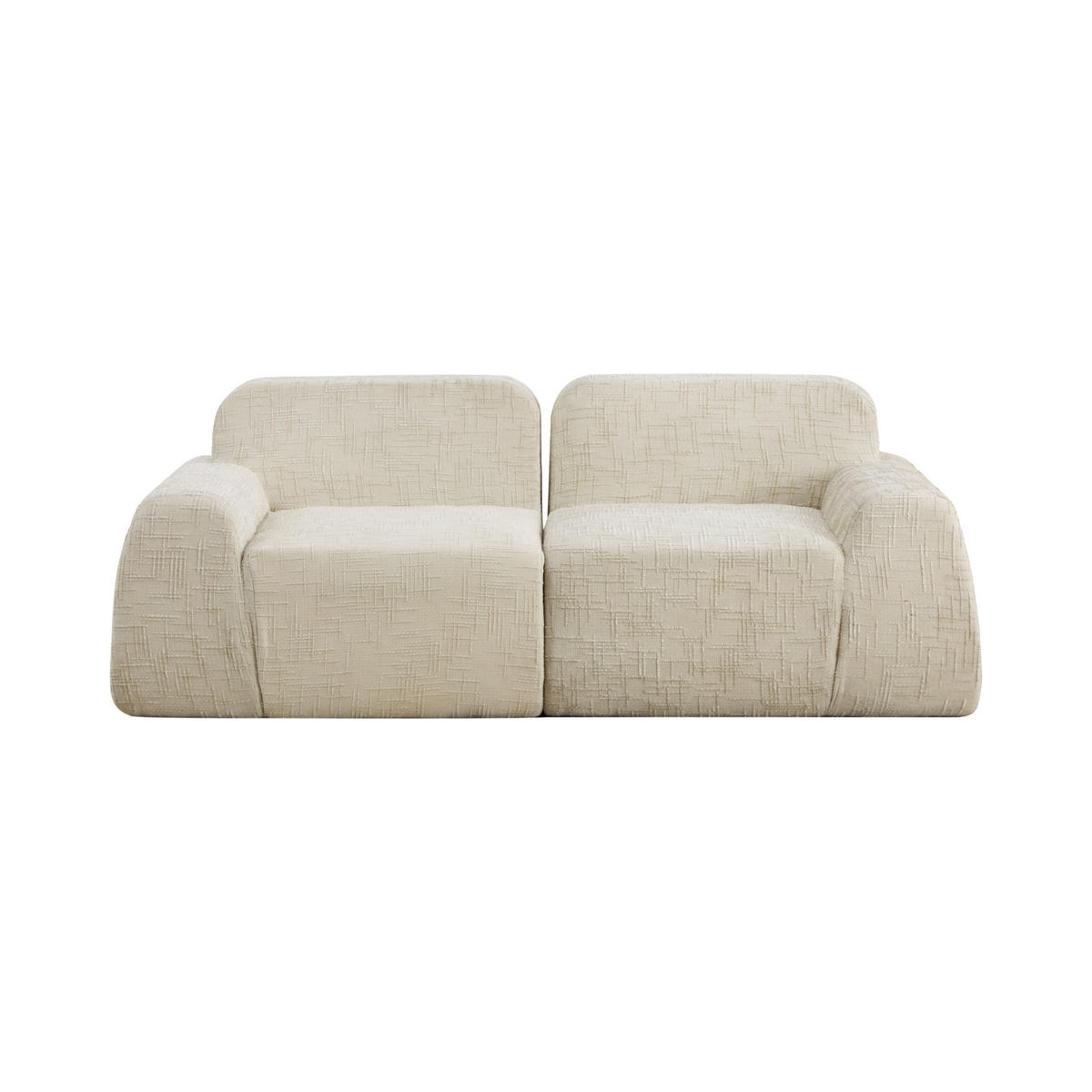 2-SITZER-SOFA DE-35114 mit Chenille-Bezug Beige - Beige, Textil (90.5/73/198cm) - ComfortXL