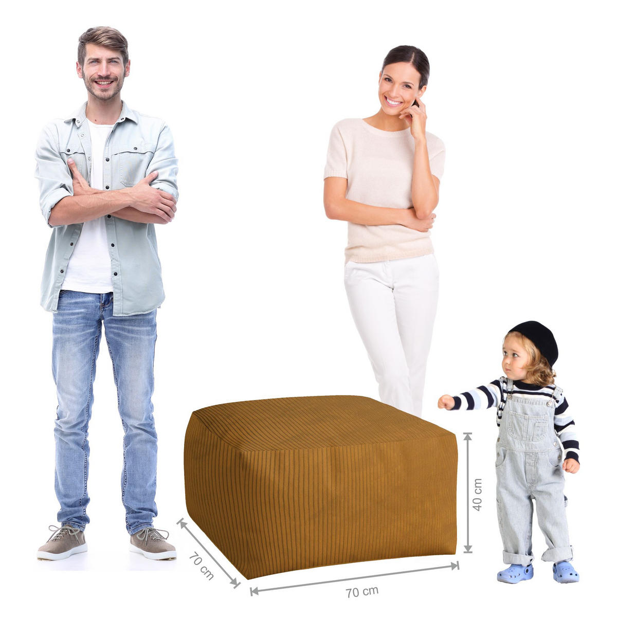 SITZSACK COMFORT Sugar Cookie - Dunkelorange, Textil (70/40/70cm) - Dreamroots