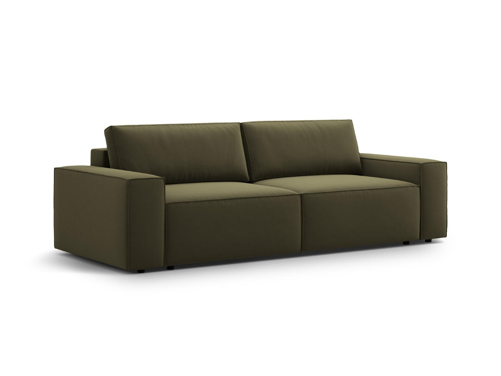 SOFA ausklappbar mit Bettkasten Jodie aus Samt grün 3 Sitzplätze - Grün, Textil (107/86/247cm) - Micadoni