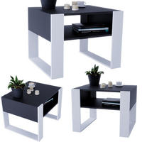 COUCHTISCH Holzwerkstoff rechteckig stabil Schwarz-Weiß 45/53,6/65cm - Schwarz/Weiß, Holzwerkstoff (53.6/65/45cm) - CraftPAK