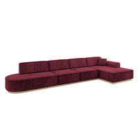 ECKSOFA Ottomane Rechts IREA-L3 - 412x165x80 cm Bordeauxrot - Bordeaux, Holzwerkstoff/Textil (412/165cm) - ALTDECOR