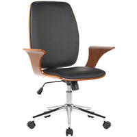 BÜROSTUHL Burton, Kunstleder Walnuss/Schwarz - Schwarz, Textil/Metall (67/101/68cm) - TPFLiving