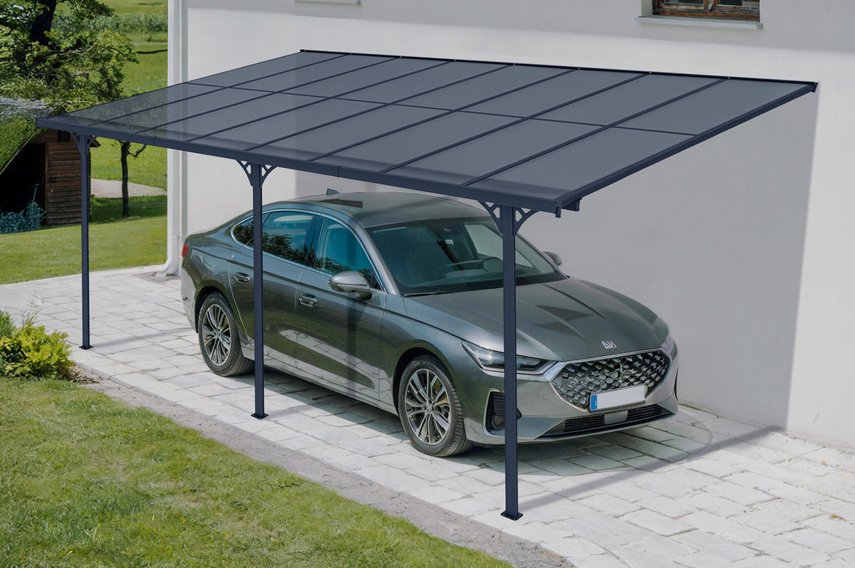 PERGOLA / CARPORT Kleo Grau 5m x 3m - Grau, Metall (495/270/300cm) - Cazeboo