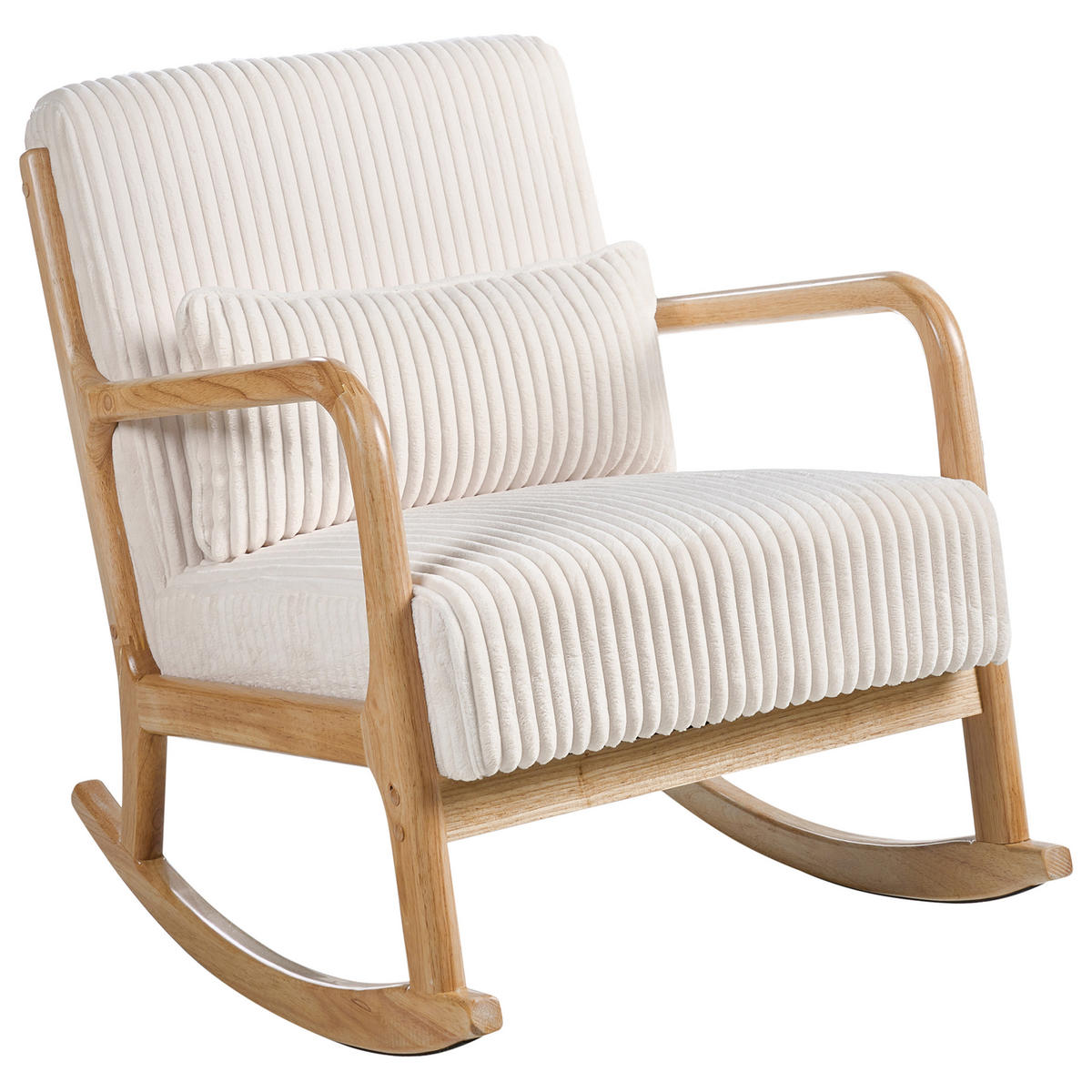 SCHAUKELSESSEL Hellbraun Sorsele - Hellbraun/Weiß, Textil (65/79/81cm) - Beliani