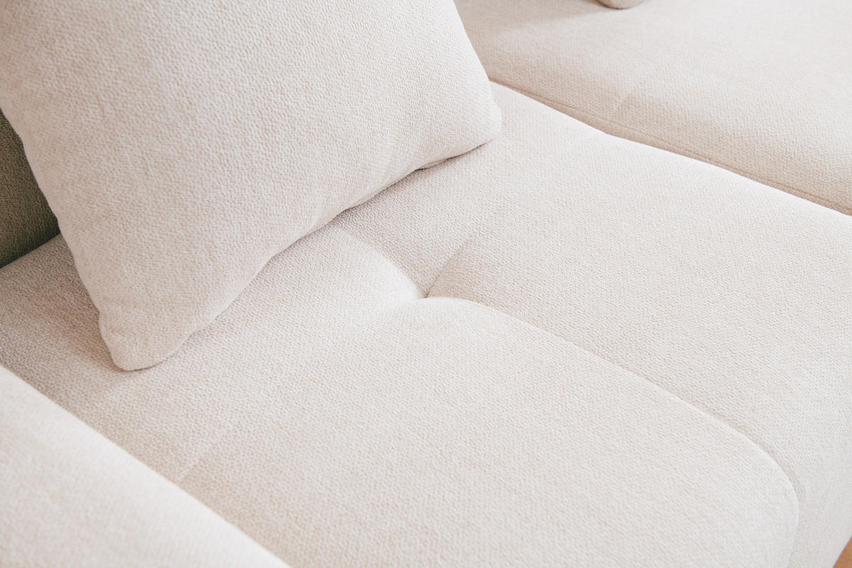 3-SITZER-SOFA Chenille Elfenbeinweiß - Creme, Textil (260/73/95cm) - MILYsofa