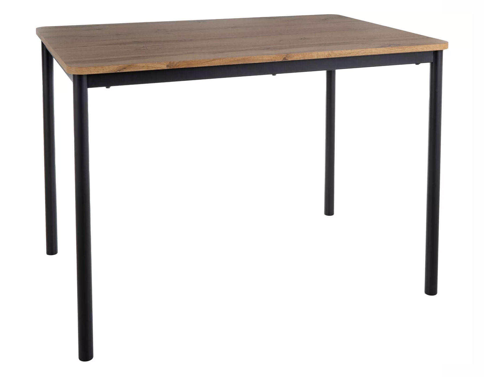 ESSTISCH City Eiche Artisan / Schwarz 110 / 75 / 77cm - Eichefarben/Schwarz, Holz/Holzwerkstoff (75/110/77cm) - Feldmann-Wohnen