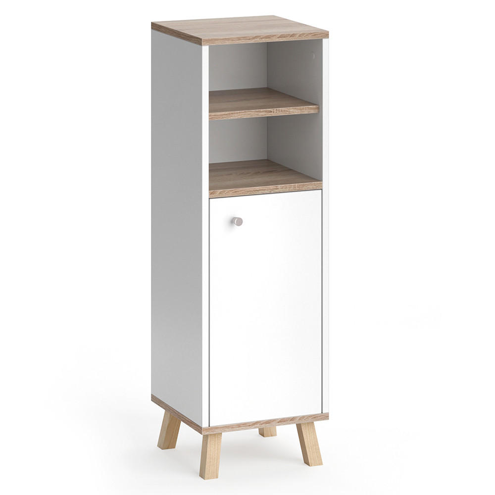 MIDISCHRANK Senyo Weiß 30 x 95 cm - Weiß/Sonoma Eiche, Holzwerkstoff (30/95/30cm) - Vicco