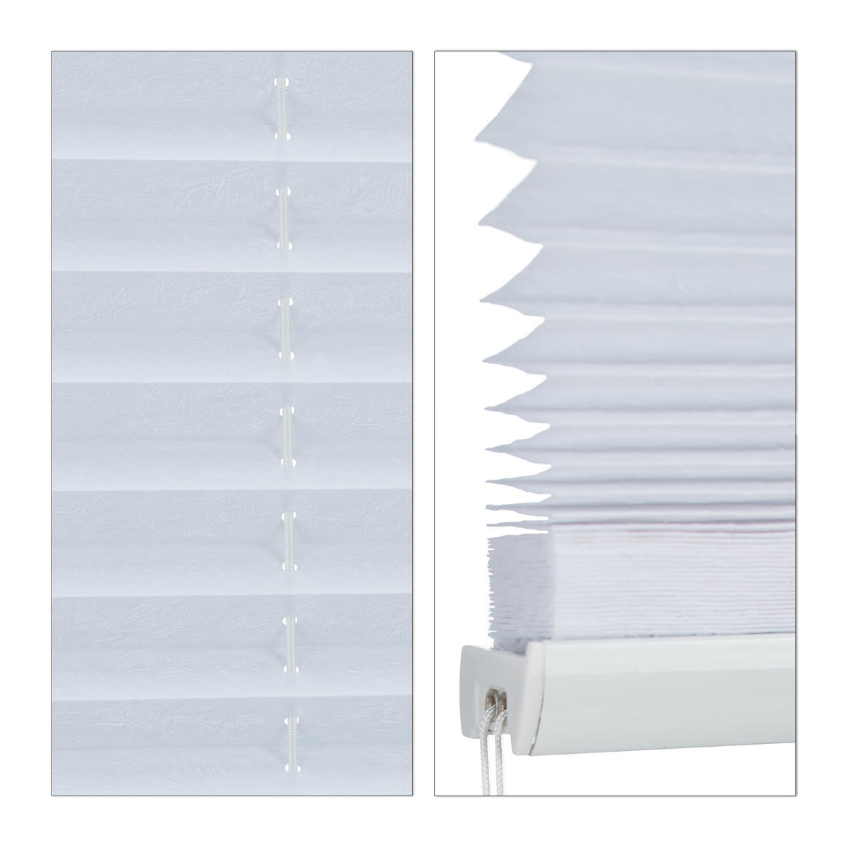 PLISSEE - Weiß, Kunststoff/Textil (100/130/2cm) - Relaxdays