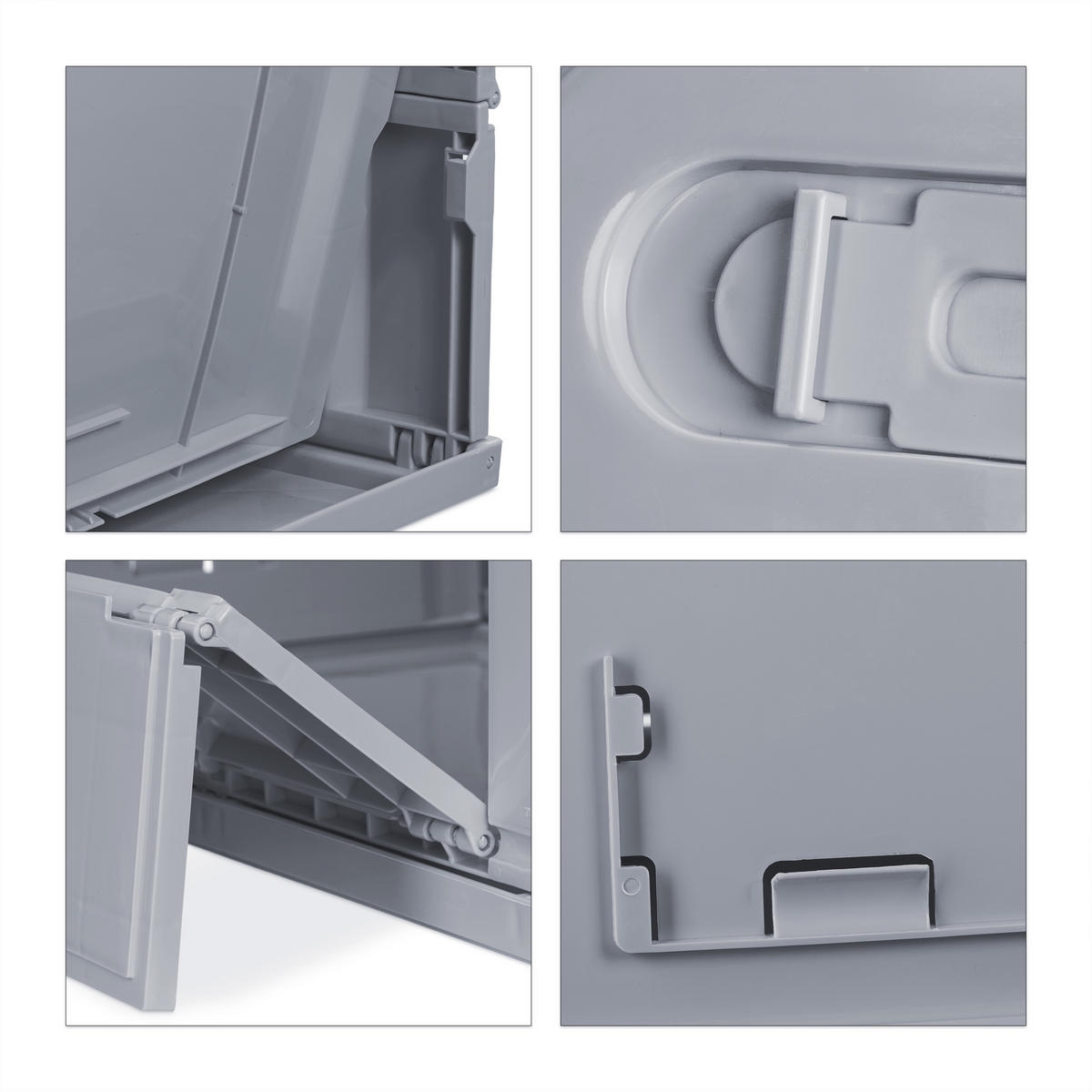 TRANSPORTBOX 60l - Grau, Kunststoff (58.5/32.5/39.5cm) - Relaxdays