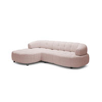 ECKSOFA WESPER S - Eckcouch Mit Elektrischer Sitzverstellung, L-förmig, Freistehend, Relaxfunktion, 183x284x79cm Linke, Puderrosa - Hellrosa, Holz/Textil (113/284cm) - DomoHome