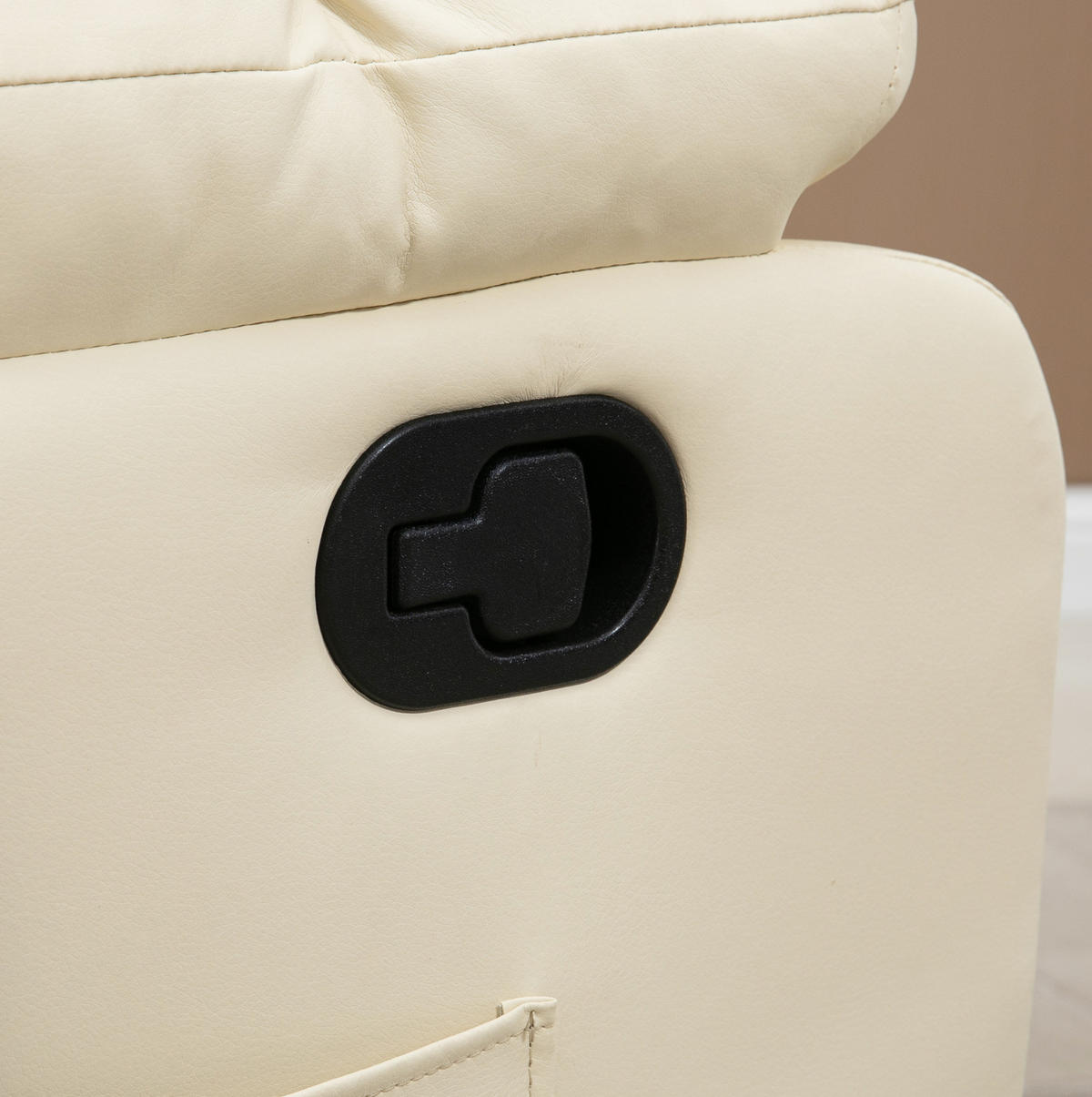 MASSAGESESSEL 94/99/99 cm in Cremeweiß mit Liegefunktion und 8-Punkt-Massage - Creme, Kunststoff (99/99/94cm) - Flora Grace