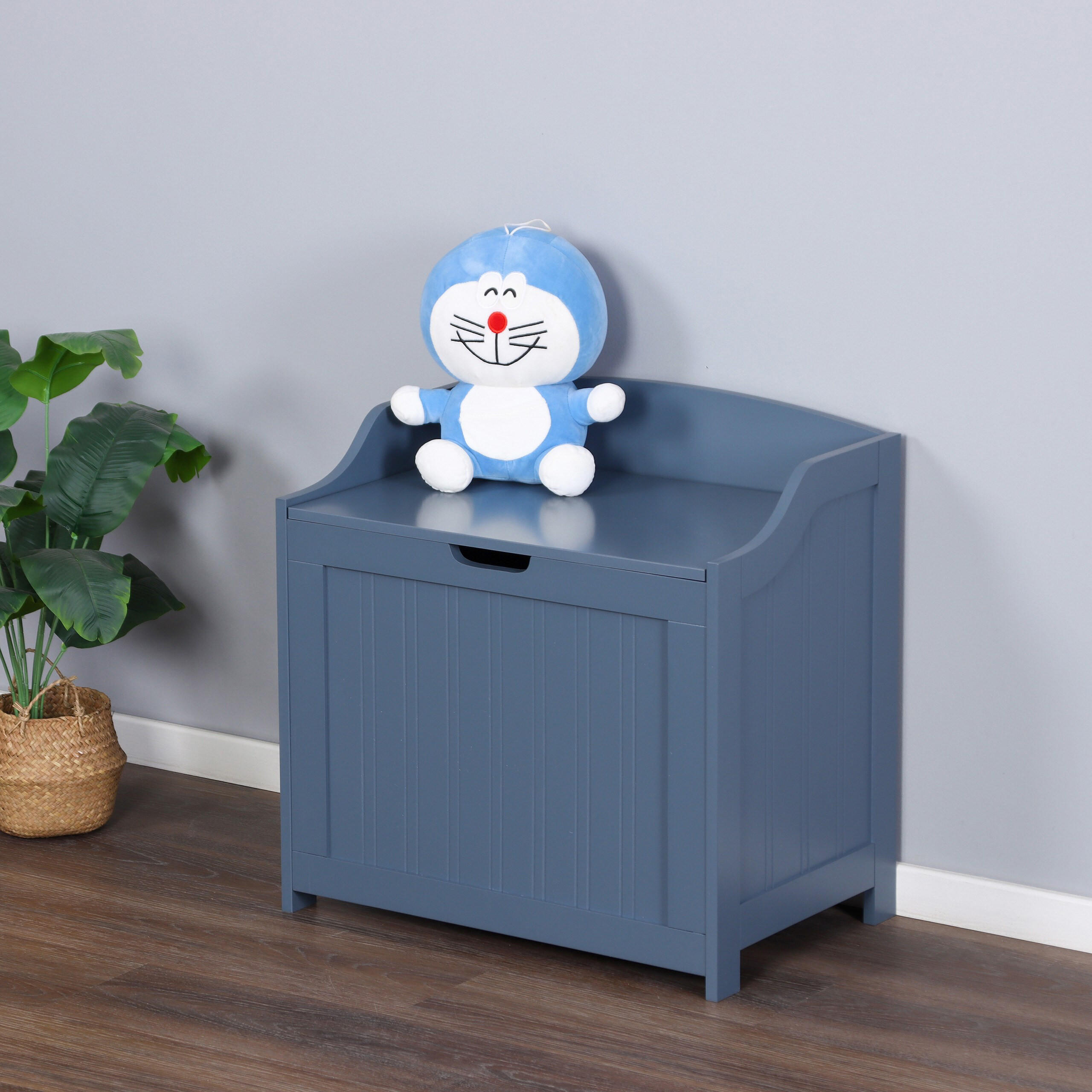 WÄSCHETRUHE - Grau, Holzwerkstoff (56/53/36cm) - Relaxdays