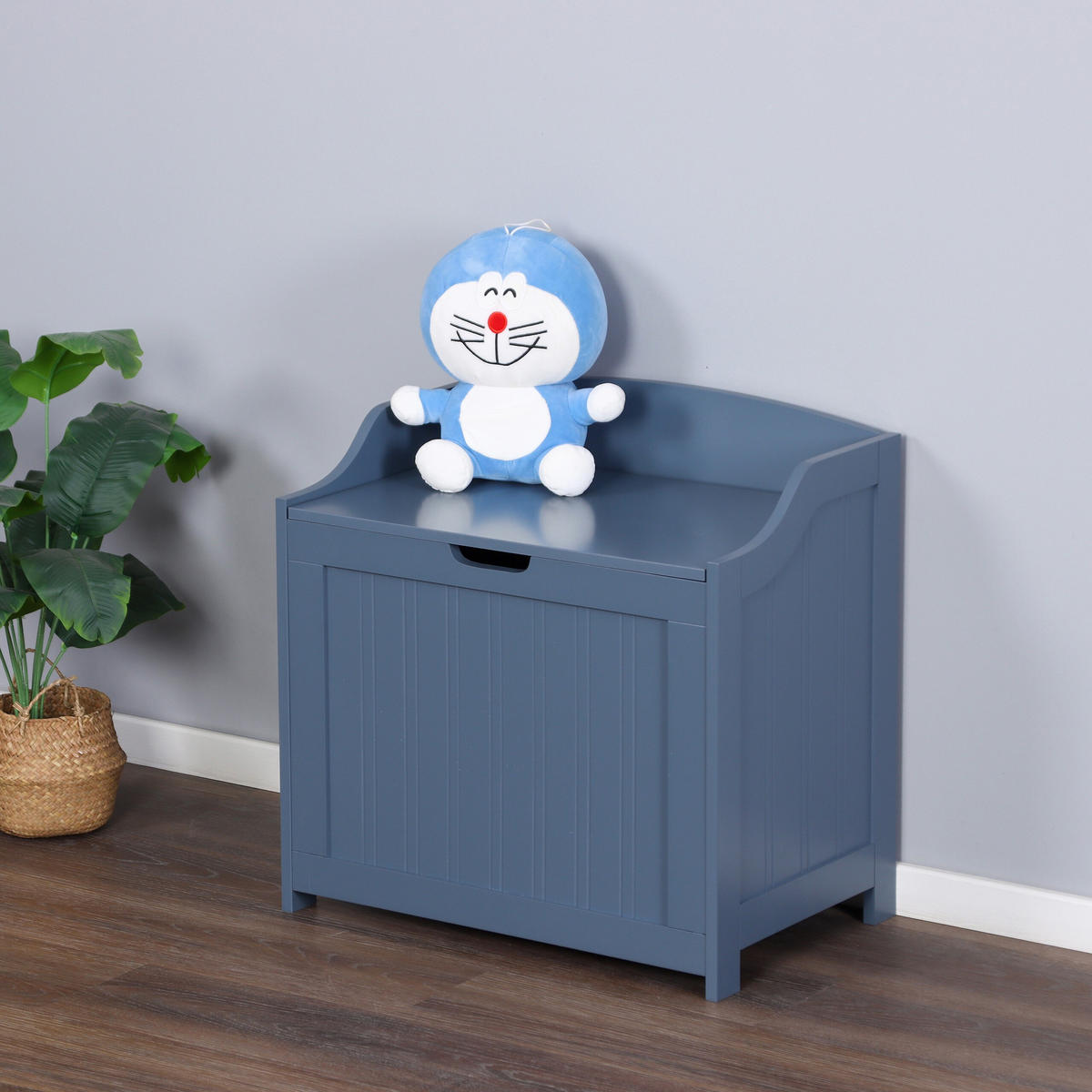 WÄSCHETRUHE - Grau, Holzwerkstoff (56/53/36cm) - Relaxdays