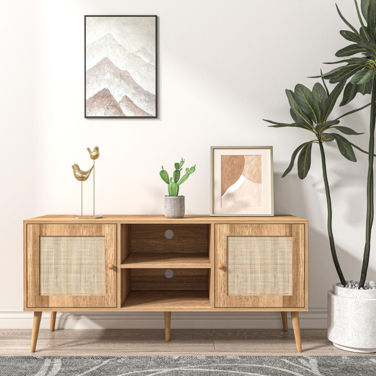 TV-ELEMENT Cange aus Holz Länge 120 cm - Braun, Holzwerkstoff (120/56/39cm) - Concept Usine