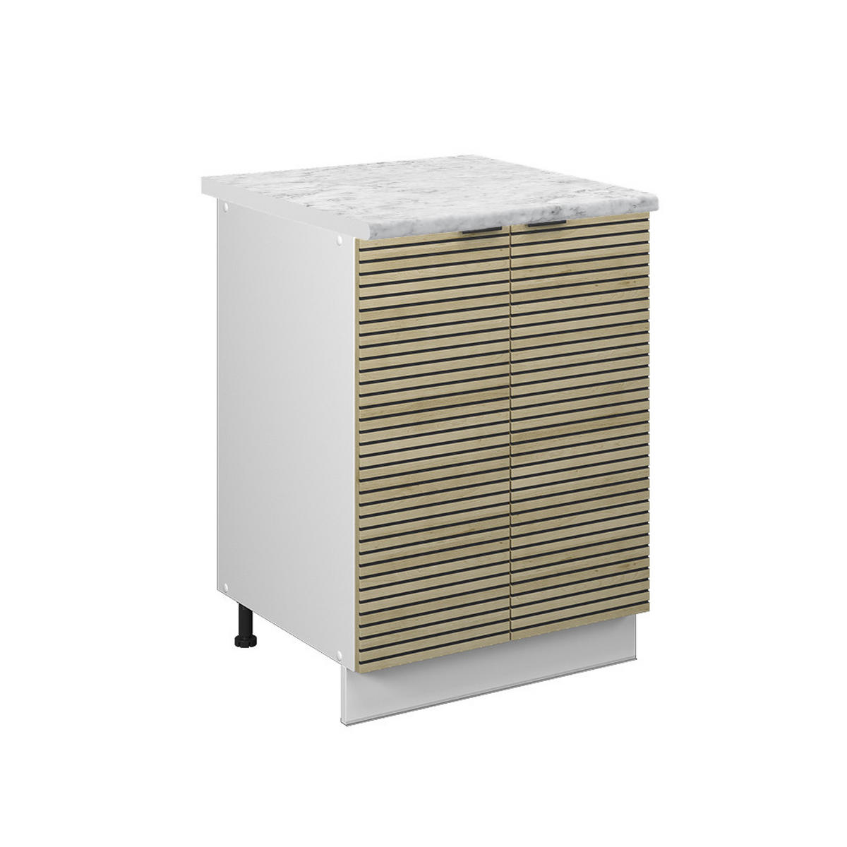 KÜCHENUNTERSCHRANK Fame-Line Eiche Paneel 60 cm , AP Marmor - Hellbraun/Eichefarben, Holzwerkstoff (60/82/60cm) - Vicco