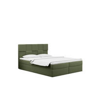 BOXBETT mit Bettkasten und Matratze CLARA Stoff Velvet Olive 200x200 cm H3-Bonell - Olivgrün, Holz/Textil (200/200cm) - Kaiser Möbel