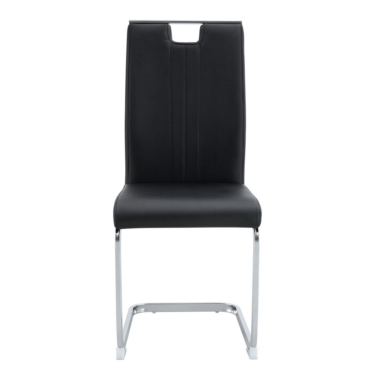 SCHWINGSTUHL DE-36785 2er-Set mit PU-Bezug und bogenförmigem Design Schwarz - Silberfarben/Schwarz, Metall (40.5/98/52cm) - ComfortXL