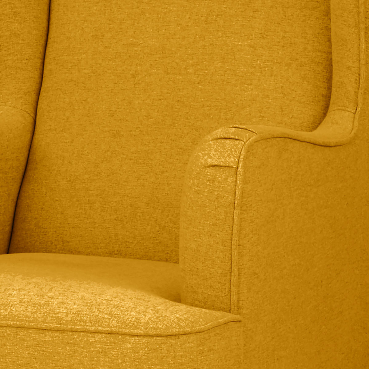 OHRENSESSEL - Beige/Gelb, Birkenholz/Textil (73/107/96cm) - home24