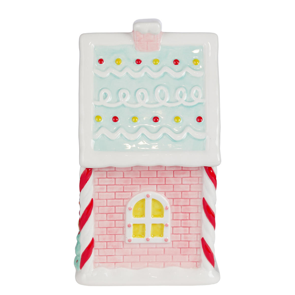 KEKSDOSE Sweet X-Mas Lebkuchenhaus - Rosa, Stein (16/26/16cm) - Butlers