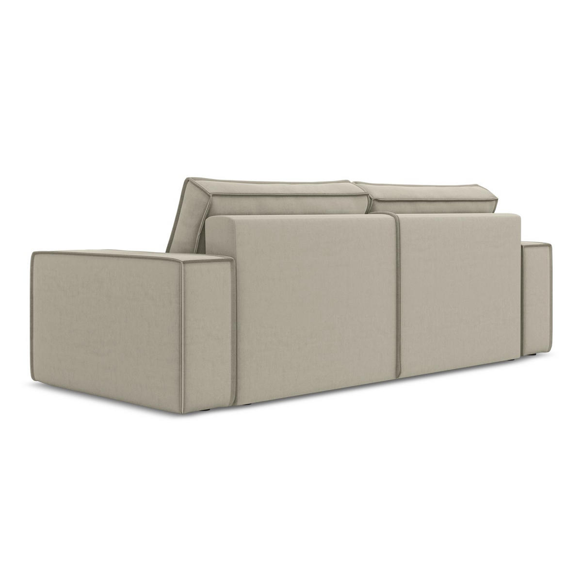 3-SITZER SOFA mit Schlaffunktion Samt Stoff Creme - Perlmutt/Creme, Kunststoff/Textil (255/85/105cm) - LaMiaSofa