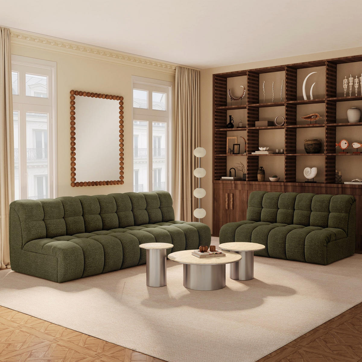 SOFA SEVEN Frottee Olivgrün 162cm - Olivgrün/Grün, Textil (162/77/98cm) - Premium Interiors