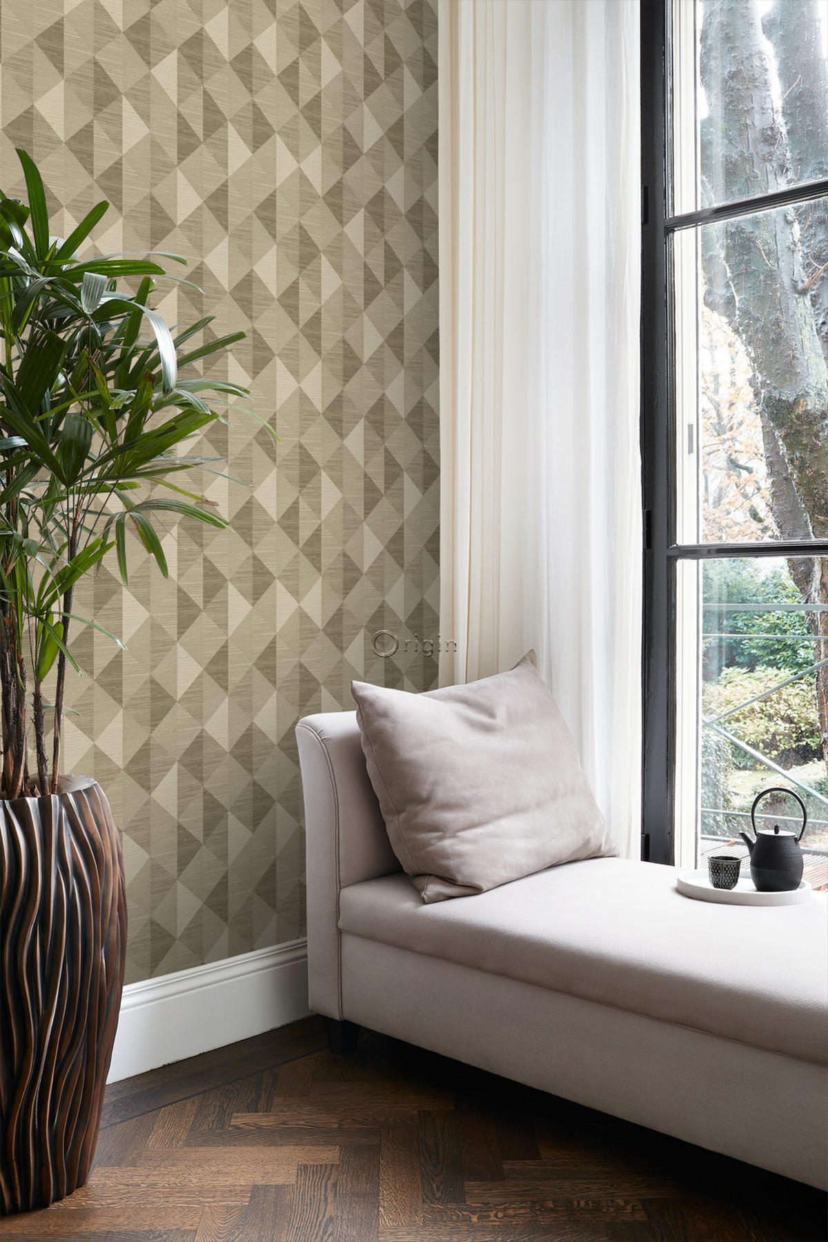 TAPETE 3D Grasmuster 50 x 900 cm - Braun, Papier (50/900cm) - Origin Wallcoverings