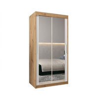 SCHWEBETÜRENSCHRANK 200/100/62 2-türig - Silberfarben/Eiche Artisan, Holz/Kunststoff (100/200/62cm) - Abiks Möbel