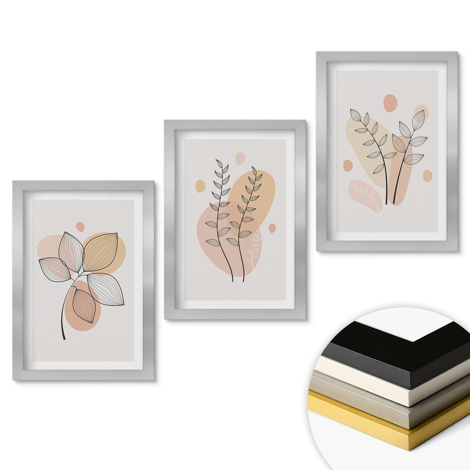 ArtPrintCave Wandbilder Silber 20x30 cm