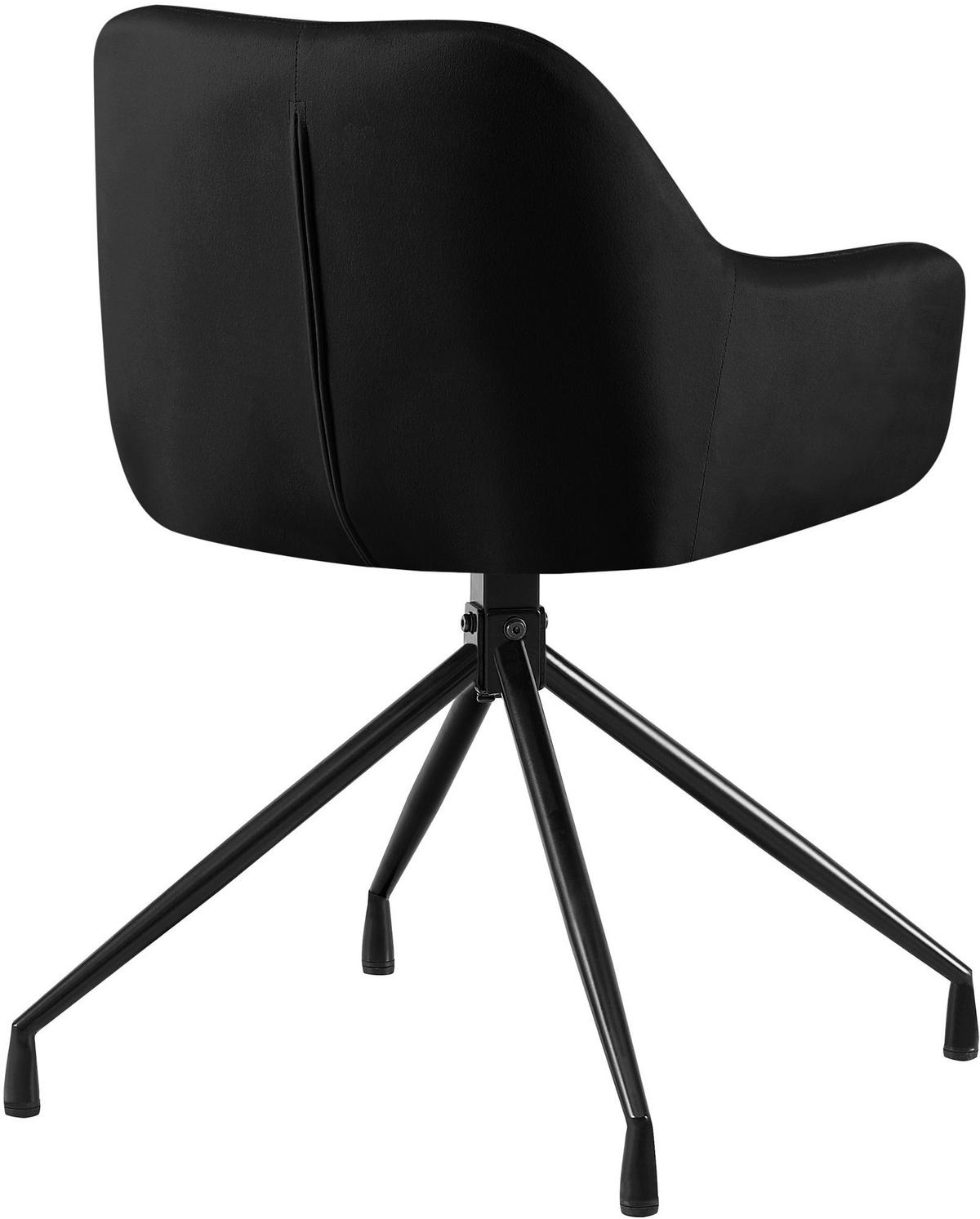 ARMLEHNENSTUHL 2 Samt Schwarz - Schwarz, Textil/Metall (58/81/58cm) - CLP