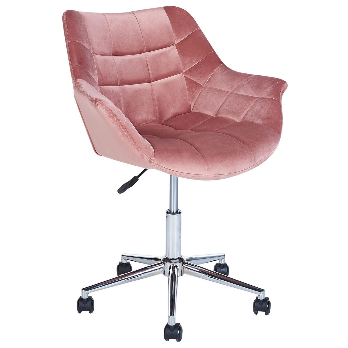 BÜROSTUHL Samtstoff Rosa Labelle - Pink, Textil/Metall (62/83/62cm) - Beliani