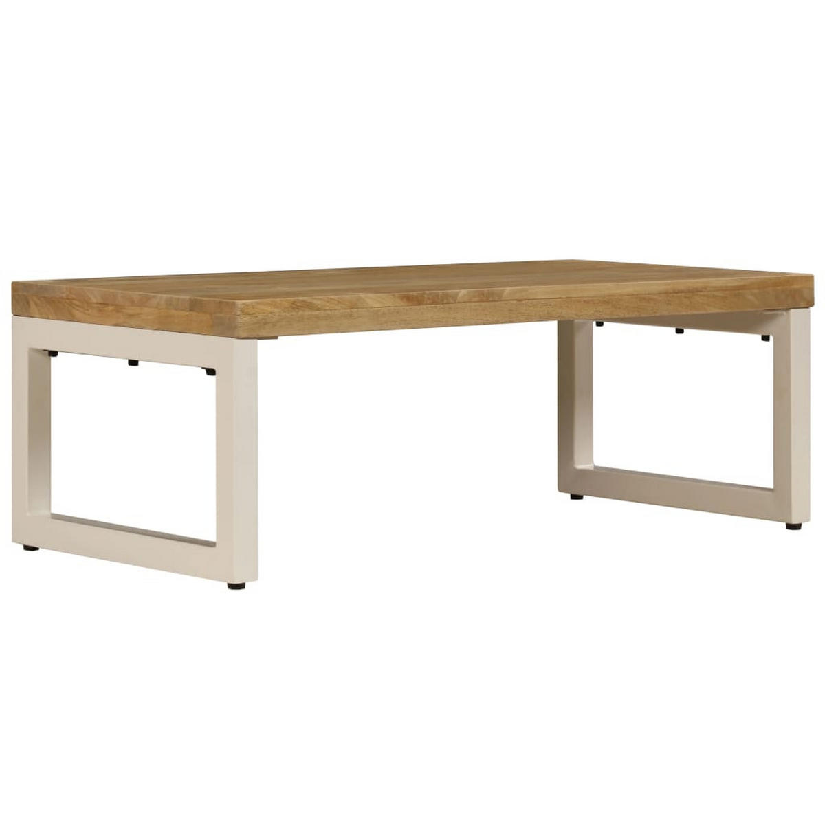 COUCHTISCH 100x50x35 cm Massivholz Mango und Stahl - Hellbraun, Holzwerkstoff (100/50/35cm) - furnicato