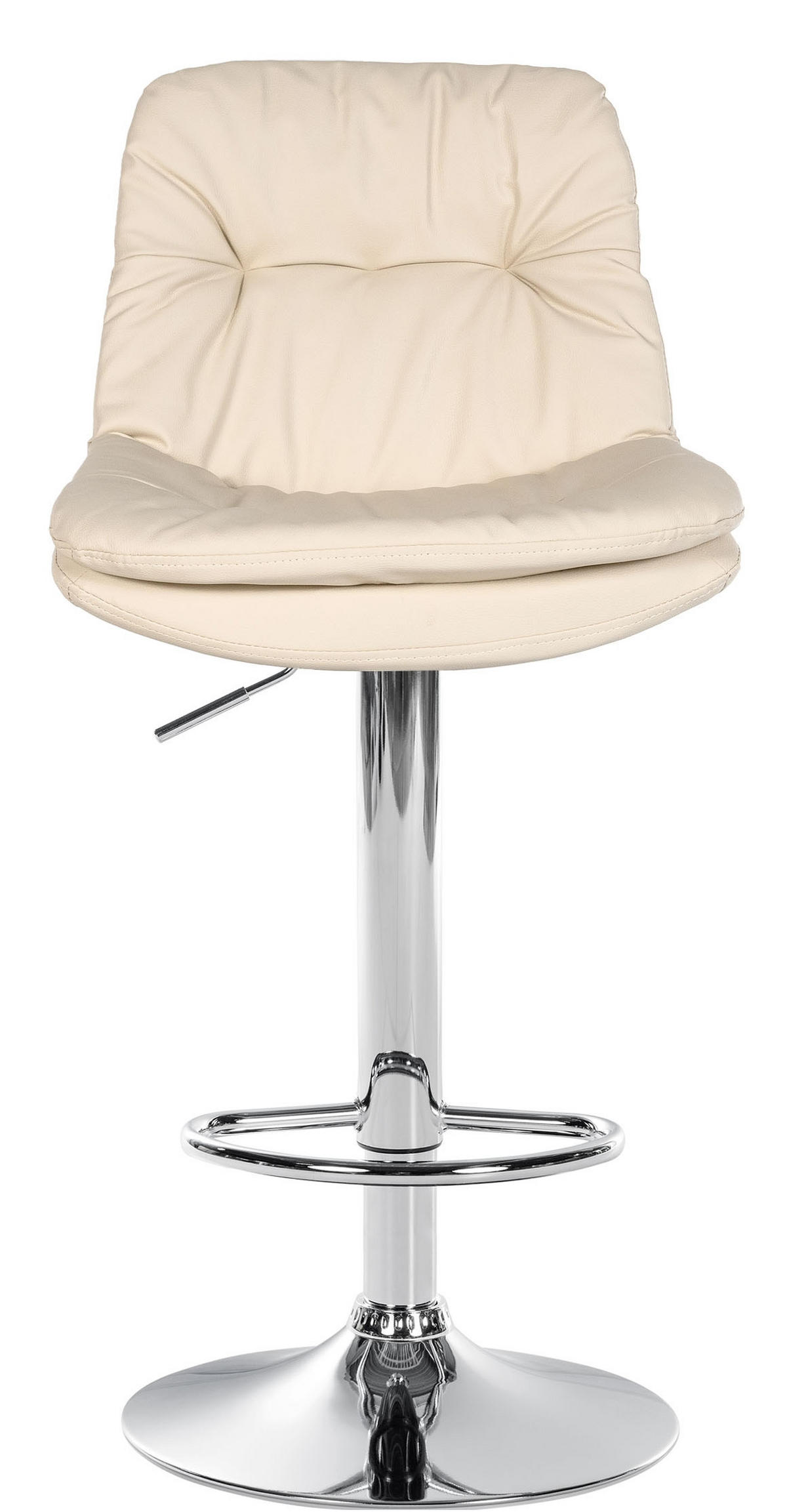 BARHOCKER Lederlook creme - Creme/Schwarz, Textil (46/92/54cm) - CLP