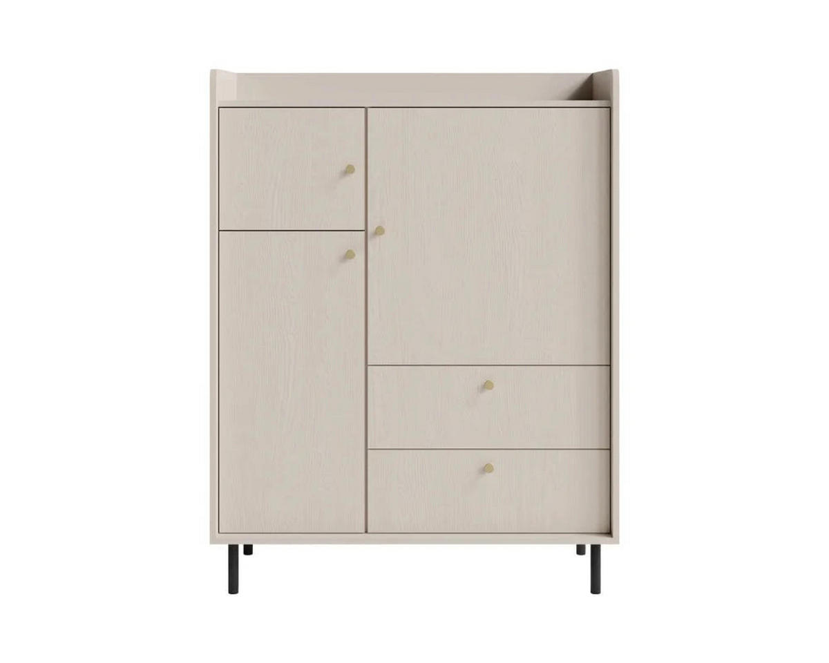 WOHNZIMMER Set – GRANDE System – Beige - Beige, Holzwerkstoff (103.5/133/42cm) - hi-markt