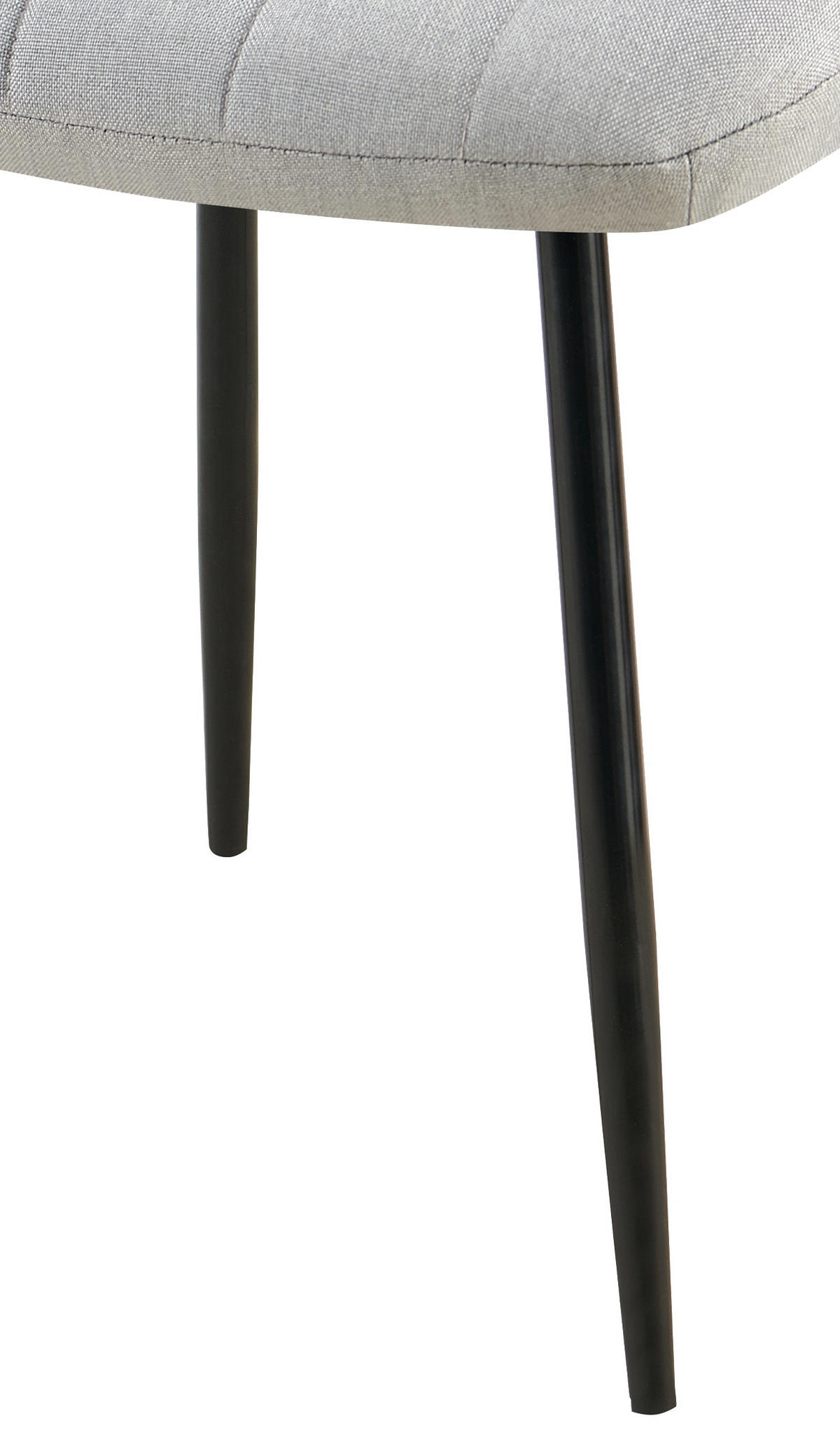 STUHL 4er Set Stoff Grau - Schwarz/Grau, Textil/Metall (45/88/53cm) - CLP