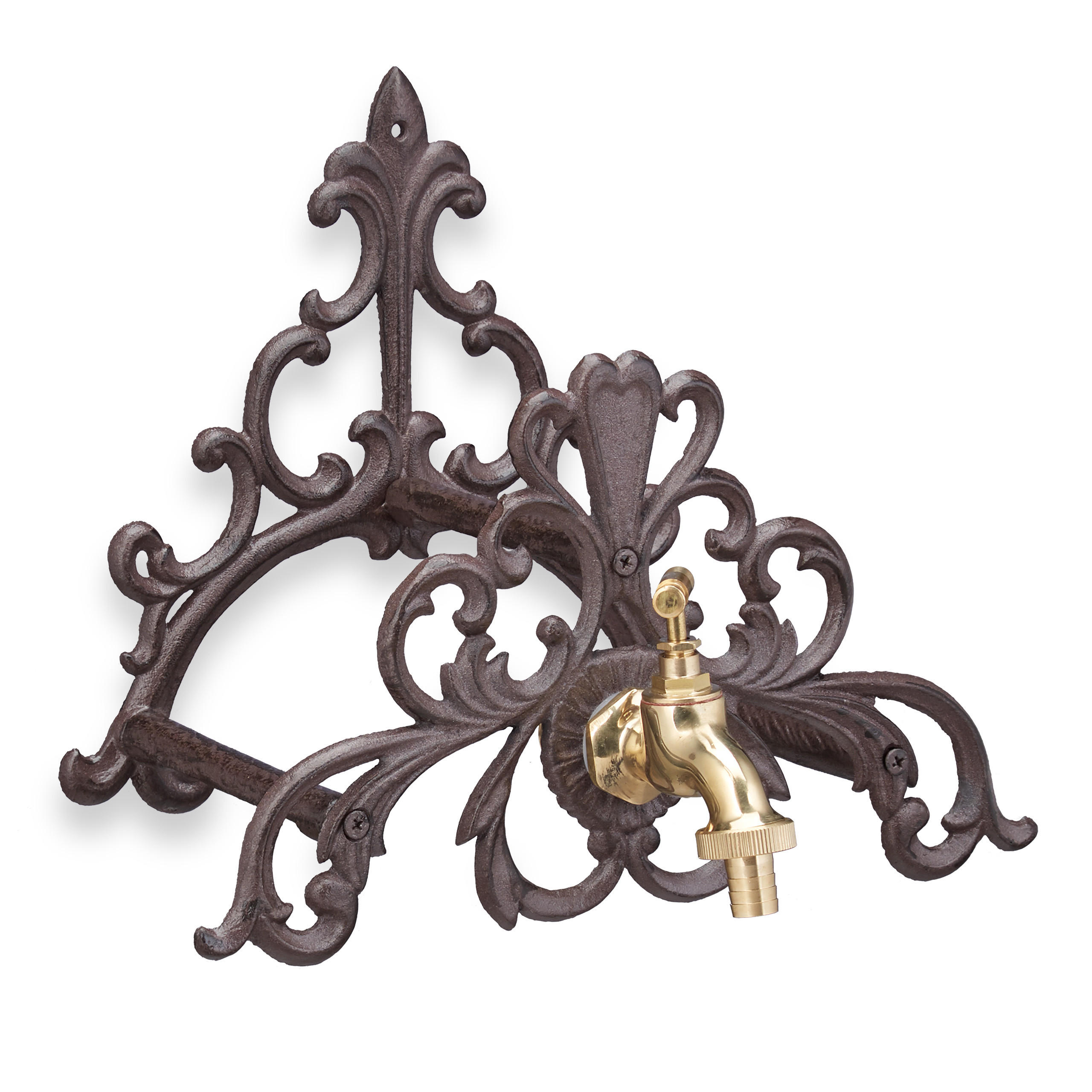 SCHLAUCHHALTER - Braun, Metall (29.5/25.5/23cm) - Relaxdays